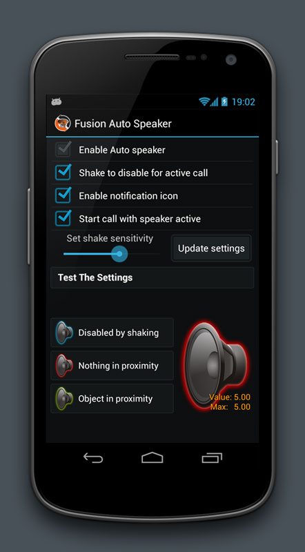 Info widget Auto Speaker