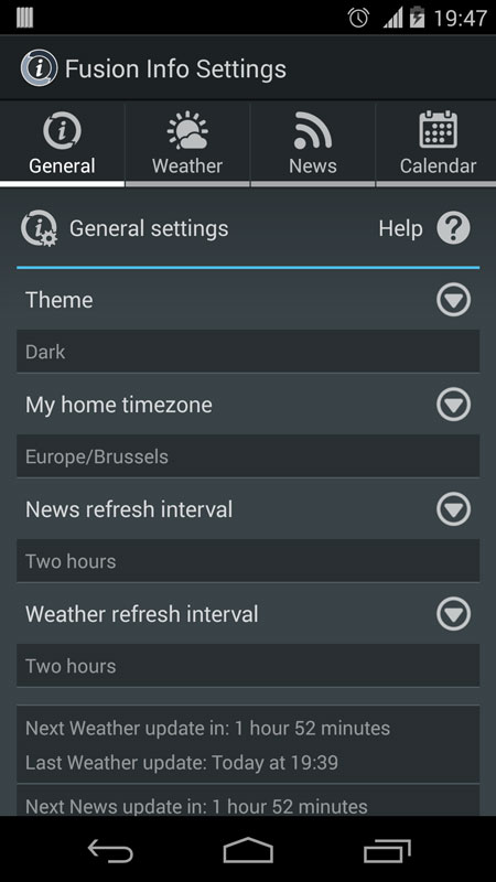 General settings